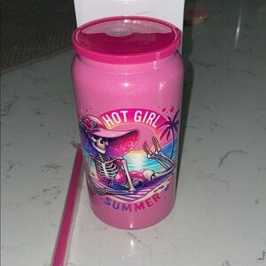 Pink 'Hot Girl Summer' Tumbler with Straw